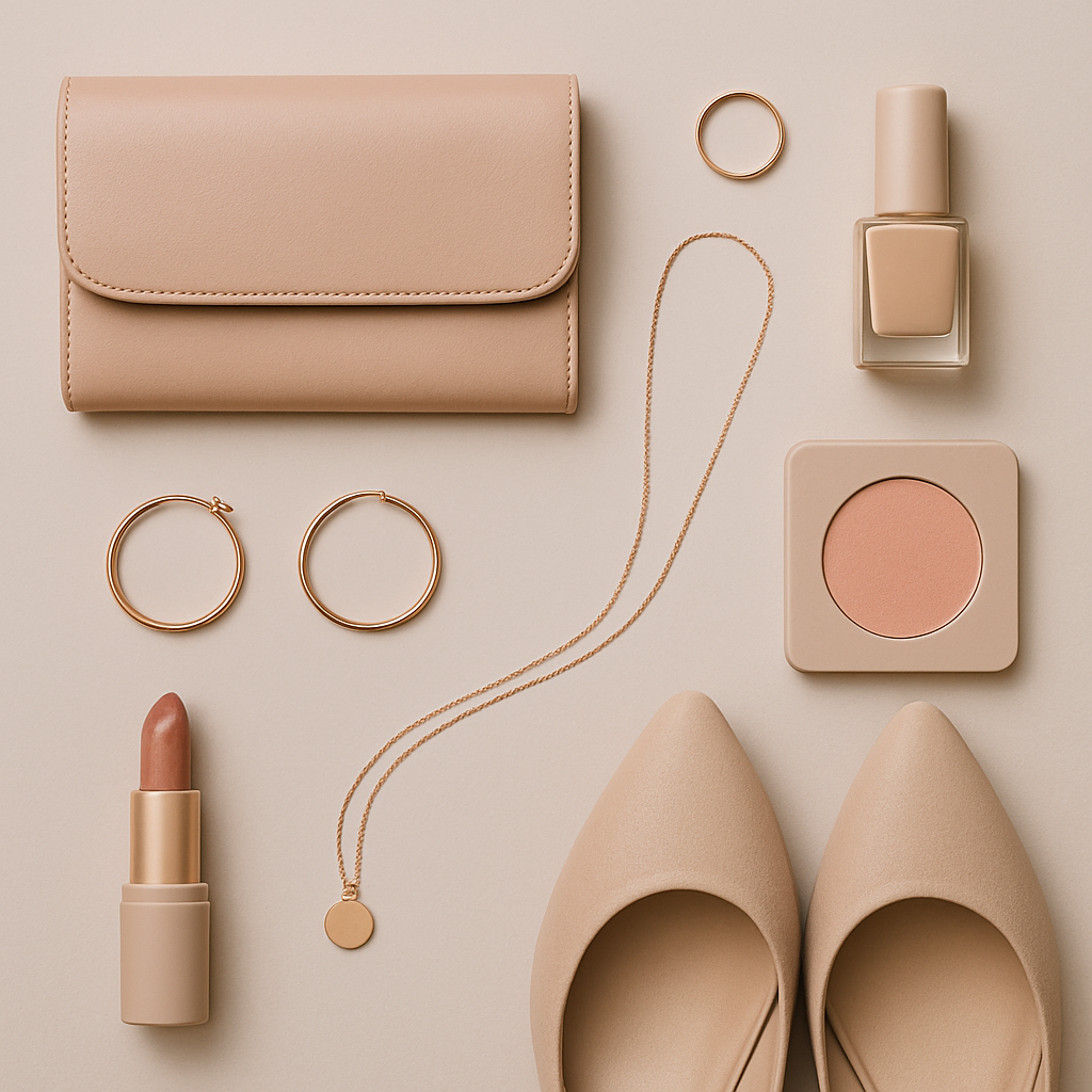 Composición minimalista con accesorios de lujo